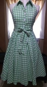 Nwot Lime Green Gingham Dress
